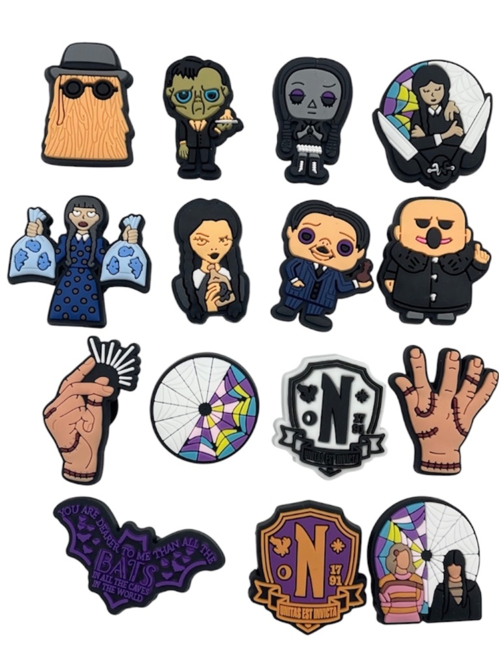 15pcs Addams crocs charms